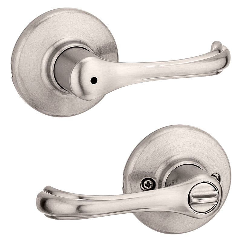 Kwikset 300DNL 15 Privacy Lever, Thumbturn Lock, Satin Nickel, Zinc, Residential, Re-Key Technology: SmartKey, 3 Grade