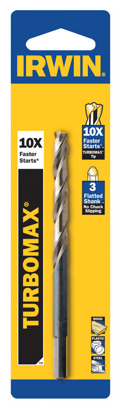 Irwin Turbomax 5/64 in. X 2 in. L High Speed Steel Drill Bit 3-Flat Shank 2 pc