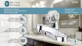 Boston Harbor F4510043CP Lavatory Faucet, 1.2 gpm, 1-Faucet Handle, 3-Faucet Hole, Metal/Plastic, Chrome Plated
