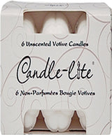 Candle-Lite 1601595 Votive Food Warmer Candle, White Candle, 10 hr Burning, Pack of 12