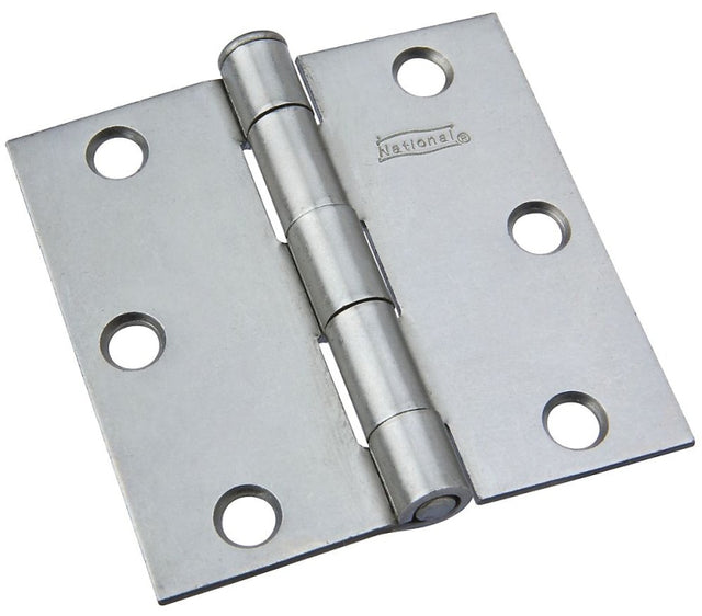 National Hardware N139-808 Broad Hinge, 3 in W Frame Leaf, 0.088 in Thick Frame Leaf, Steel, Loose, Removable Pin, 50 lb