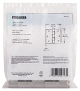 ProSource 20338SNX Square Corner Door Hinge, 3-5/8 in H Door Leaf, 1-1/2 in W Door Leaf, 2.2 mm Thick Door Leaf, Steel
