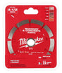 Milwaukee 49-93-9304 Saw Blade, 4-1/2 in Dia, 5/8 in, 7/8 in, 20 mm Arbor, Diamond Cutting Edge, Segmented Rim