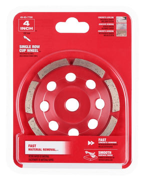 Milwaukee DIAMOND MAX 49-93-7700 Cup Wheel, 4 in Dia, 1 in Thick, 5/8-11 Arbor, Diamond Abrasive