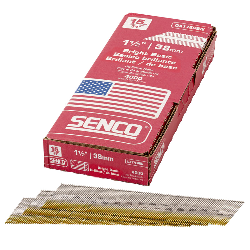 Senco 1-1/2 in. L X 15 Ga. Angled Strip Bright Finish Nails 34 deg 4000 pk