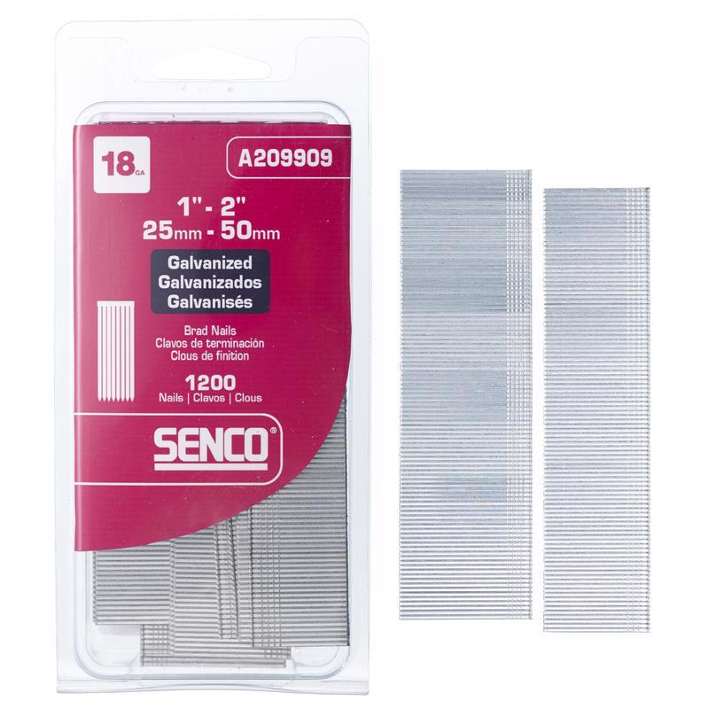 Senco 2 in. L X 18 Ga. Straight Strip Galvanized Brad Nails 1,200 pk