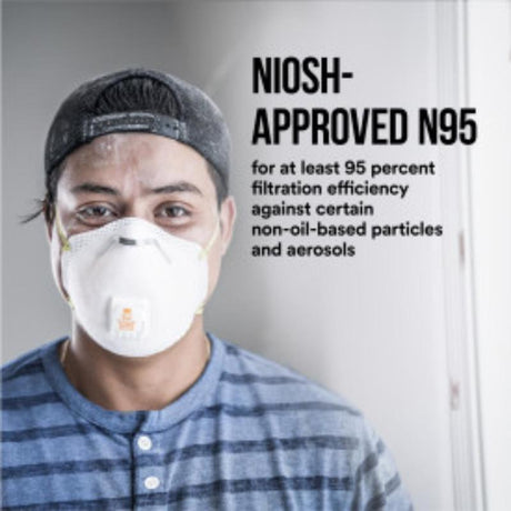 3M N95 Paint Sanding Cup Disposable Respirator Pro-Series Valved White 10 pc