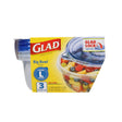 Glad BBG10691 Large Big Bowl, 48 oz Capacity, Plastic, Clear, Pack of 3