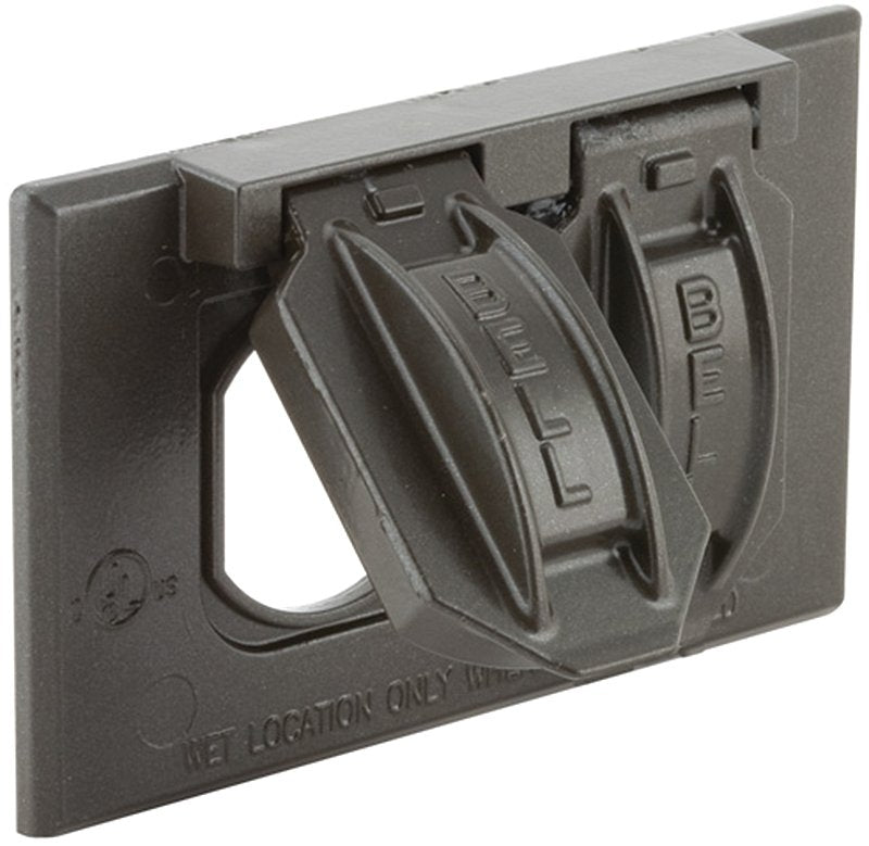 Hubbell 5180-7 Cover, Flip, Snap, 2-13/16 in L, 4-9/16 in W, 1-Gang, Metal, Bronze, 6/CD, Powder-Coated