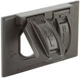 Hubbell 5180-7 Cover, Flip, Snap, 2-13/16 in L, 4-9/16 in W, 1-Gang, Metal, Bronze, 6/CD, Powder-Coated