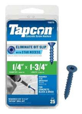 Tapcon 24275 Concrete Screw Anchor, 1/4 in Dia, 1-3/4 in L, Phillips Head, Steel, Climaseal, 25/PK