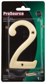 ProSource N-Z042PB3L-PS House Number, Character: 2, 4 in H Character, 2.28 in W Character