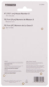 ProSource N-Z042PB3L-PS House Number, Character: 2, 4 in H Character, 2.28 in W Character