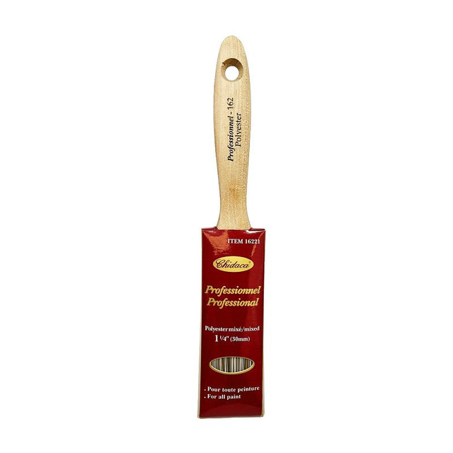 Chidaca 162 Series 16221 Paint Brush, 1-1/4 in W, Flat Brush, Polyester Bristle