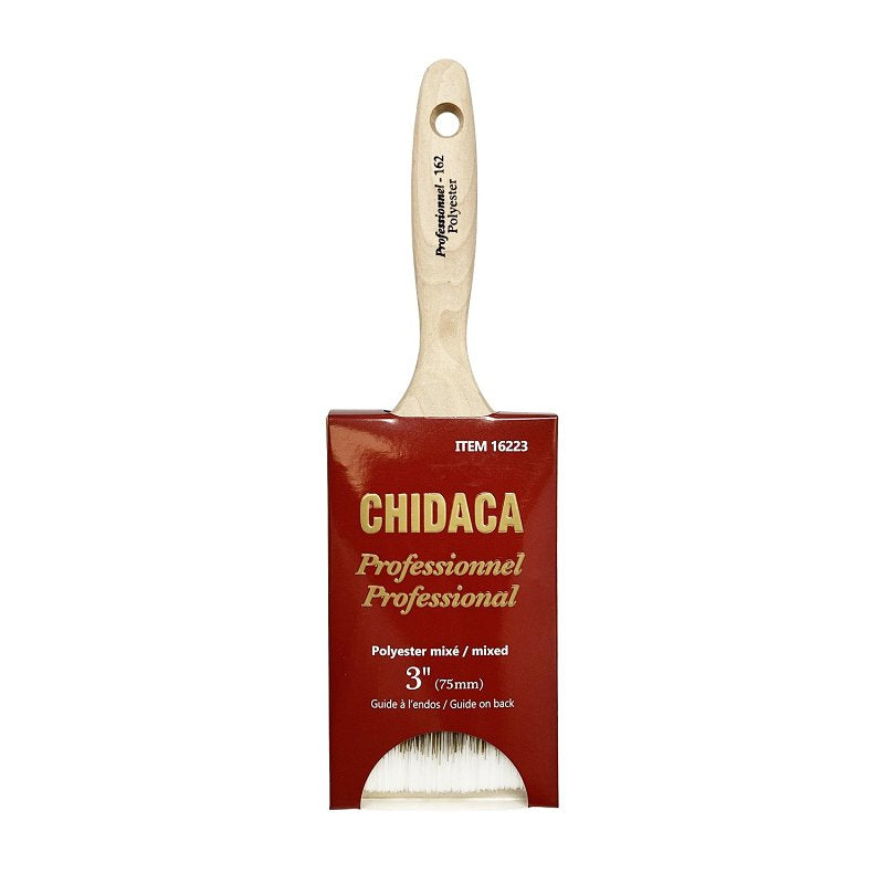Chidaca 162 Series 16223 Paint Brush, 3 in W, Flat Brush, Polyester Bristle