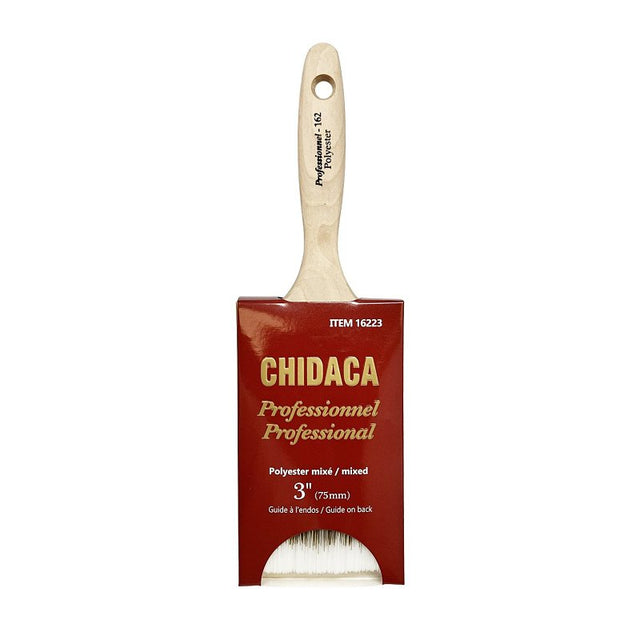 Chidaca 162 Series 16223 Paint Brush, 3 in W, Flat Brush, Polyester Bristle