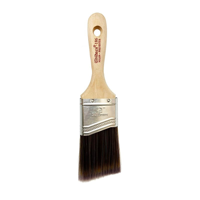 Chidaca 186 Series 18650 Paint Brush, 2 in W, Angular Brush, Nylon/Polyester Bristle, Short Handle