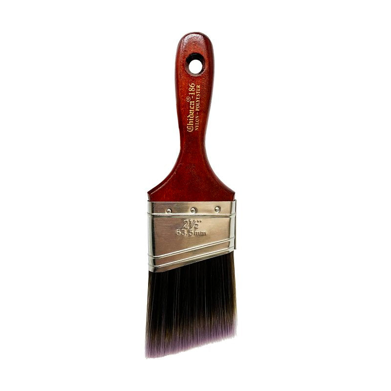 Chidaca 186 Series 18663 Paint Brush, 2-1/2 in W, Angular Brush, Nylon/Polyester Bristle, Short Handle