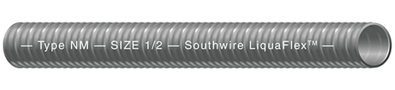 Southwire Ultratite 55094221 Flexible Conduit, 1/2 in, 25 ft L, PVC, Gray