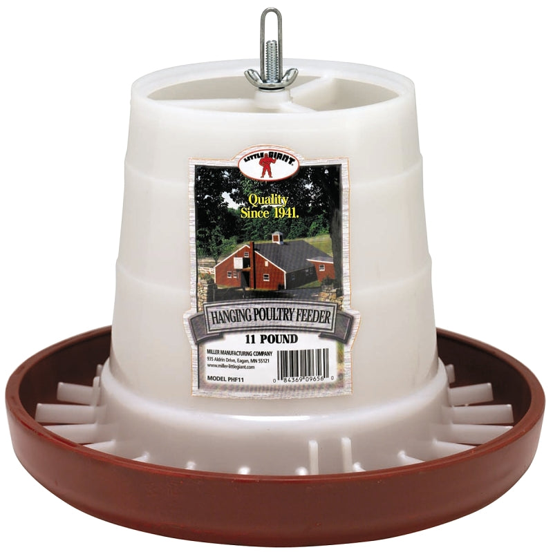 Little Giant PHF11 Poultry Feeder, 11 lb Capacity, Plastic, Red/White, Bracket Mounting