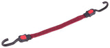 ProSource FH92106-1 Bungee Stretch Cord, 17 mm Dia, 15 in L, Polypropylene, Red, Hook End, Pack of 10