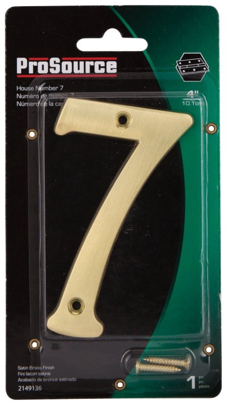 ProSource N-Z047PB3L-PS House Number, Character: 7, 4 in H Character, 2.21 in W Character