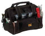 CLC 8 in. W X 9 in. H Polyester Tote Bag with Plastic Tray 21 pocket Black/Tan 1 pc