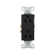 Eaton 1107-9BK Duplex Receptacle, 2-Pole, 15 A, 125 V, Side and Push Wiring, NEMA: NEMA 5-15R, Black