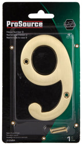 ProSource N-Z049PB3L-PS House Number, Character: 9, 4 in H Character, 2.28 in W Character