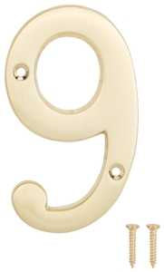 ProSource N-Z049PB3L-PS House Number, Character: 9, 4 in H Character, 2.28 in W Character