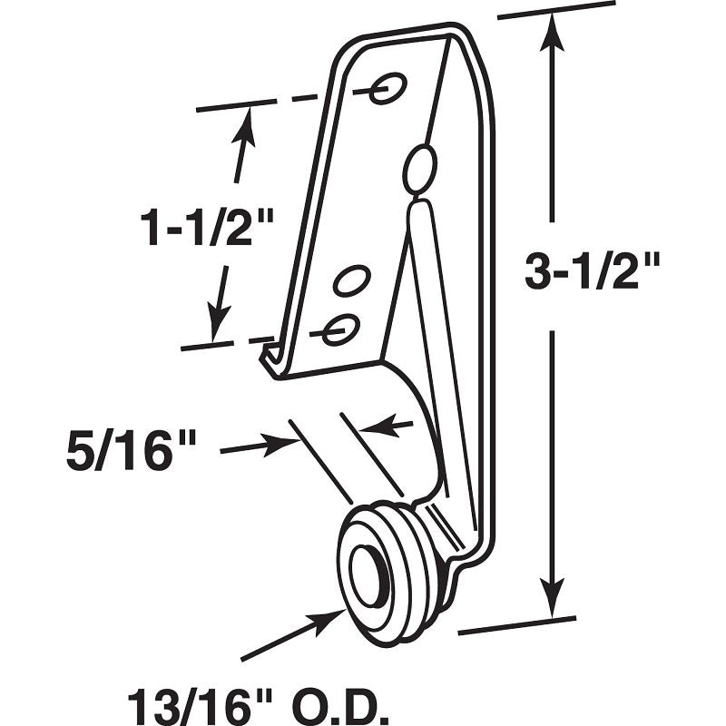 Prime-Line R 7141 Drawer Track Roller, 13/16 in Dia, Plastic/Steel