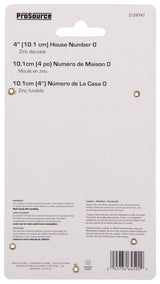 ProSource N-Z050SN-3L-PS House Number, Character: 0, 4 in H Character, 2.67 in W Character
