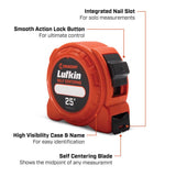 Lufkin 700 Series 25 ft. L X 1 in. W Self Centering Tape Measure 1 pk
