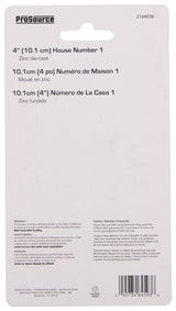 ProSource N-Z041SN-3L-PS House Number, Character: 1, 4 in H Character, 1.1 in W Character