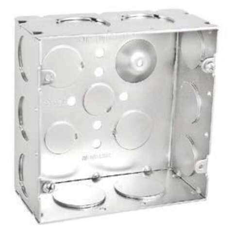 Southwire New Work 42 cu in Square Galvanized Steel Electrical Box Silver