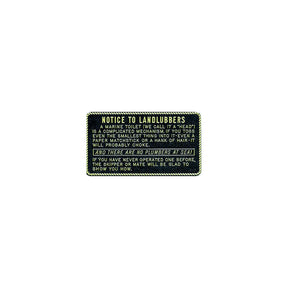 Notice To Landlubbers