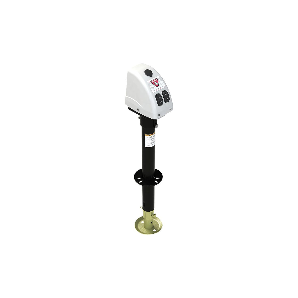 Bulldog 500188 White 3,500 lb Capacity Powered A-Frame 14″ Travel RV Trailer Jack, White Case
