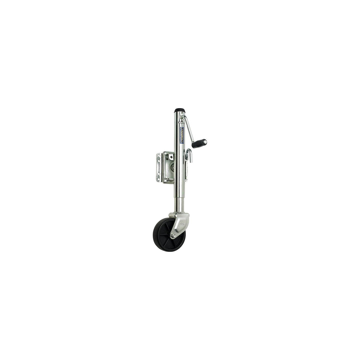 Fulton XP100101 10″ Travel 1,200 lb Max Load Bolt Thru Swivel Jack with 6″ Wheel, Zinc