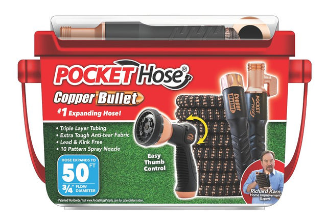 TELEBrands 17192-6 Bullet Hose, 50 ft L, Copper