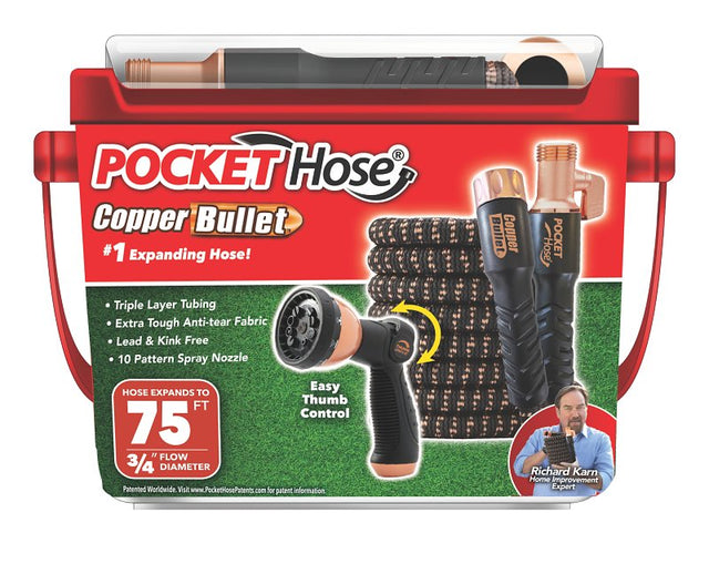 TELEBrands 16374-6 Bullet Hose, 75 ft L, Copper