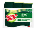 Scotch-Brite HD-3 Scrub Sponge, 2-3/4 in L, 4-1/2 in W, 0.6 in Thick, Cellulose/Synthetic Fiber, Green