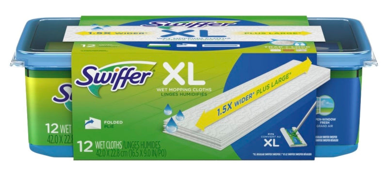 Swiffer 74471 Sweeper Wet Mopping Pad, XL Headband, Cellulose/Polyester/Polypropylene