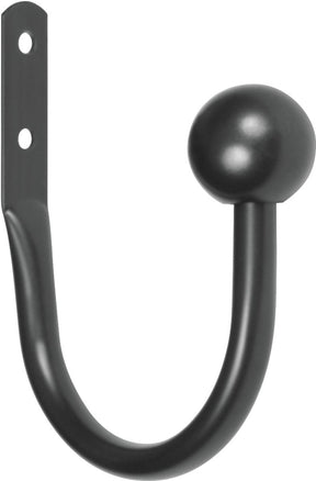 Kenney KN74983 Curtain Holdback, 5/8 in Dia Wire, Metal, Black