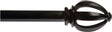 Kenney KN80209 Curtain Rod, 3/4 in Dia, 36 to 66 in L, Metal, Black