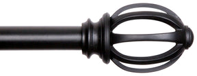 Kenney Fast Fit Series KN75240 Curtain Rod, 5/8 in Dia, 36 to 66 in L, Steel, Black