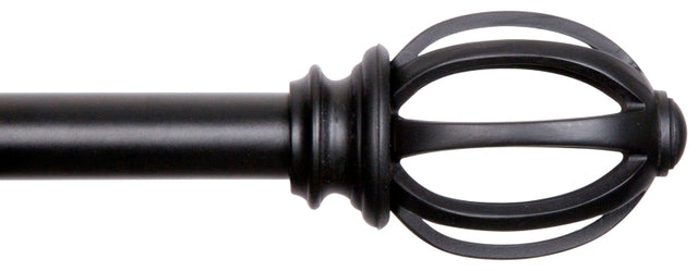 Kenney Fast Fit Series KN75240 Curtain Rod, 5/8 in Dia, 36 to 66 in L, Steel, Black
