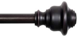 Kenney Fast Fit Series KN75242 Curtain Rod, 5/8 in Dia, 36 to 66 in L, Steel, Weathered Brown