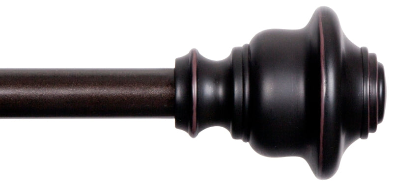 Kenney Fast Fit Series KN75242 Curtain Rod, 5/8 in Dia, 36 to 66 in L, Steel, Weathered Brown