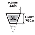 Mitsuboshi FHP General Utility V-Belt 0.38 in. W X 41 in. L For Fractional Horsepower Motors