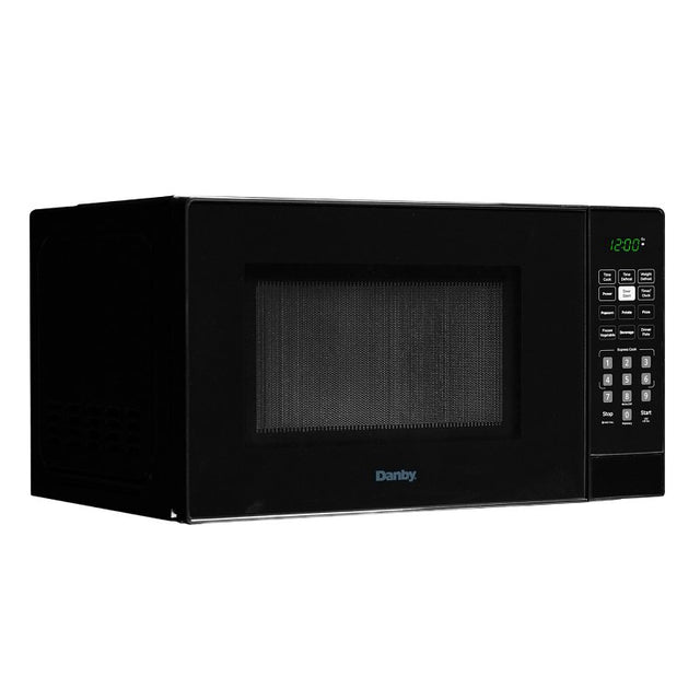 Danby DBMW1121BBB Countertop Microwave, 1.1 cu-ft Capacity, 900 W, 2 Cooking Stages, Metal, Black